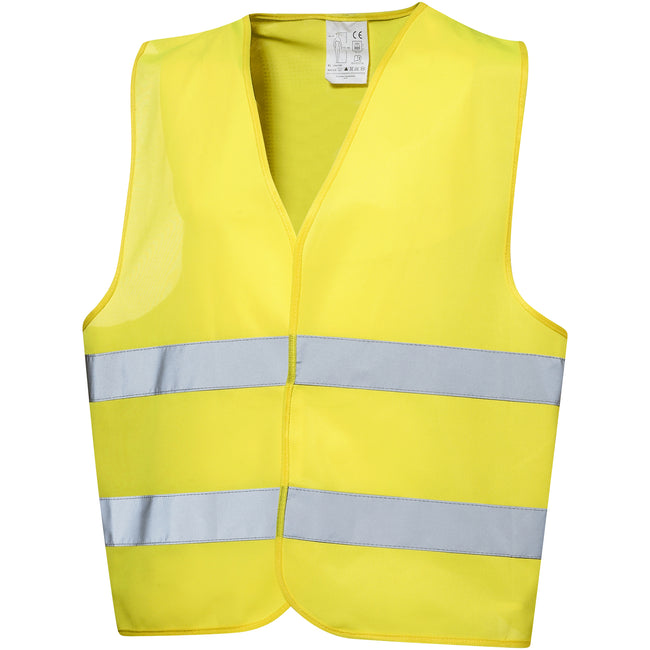 Yellow - Front - Bullet Professional Safety Vest In Pouch