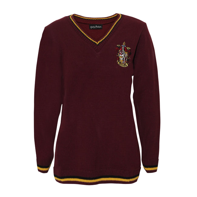 Burgundy - Front - Harry Potter Boys Gryffindor House Knitted Sweater
