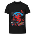 Black-Red-Blue - Front - Marvel Boys Wall Crawler Spider-Man T-Shirt
