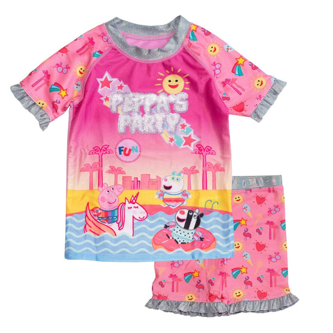 Pink - Front - Peppa Pig Girls Party Bathing Suits Set