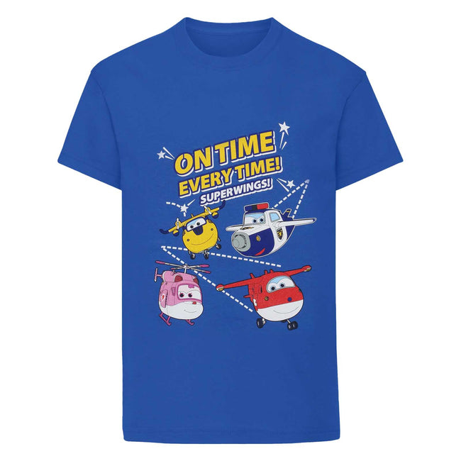 Royal Blue - Front - Super Wings Boys On Time Every Time T-Shirt