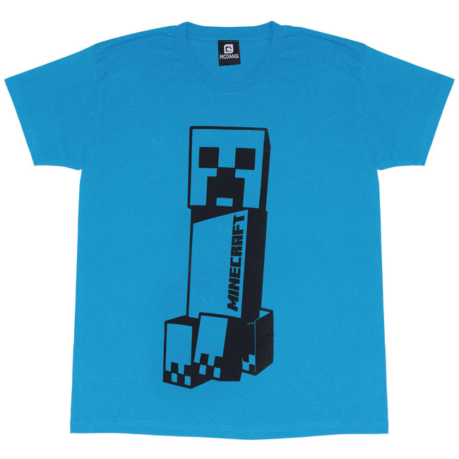 Teal - Side - Minecraft Girls Leaning Tower Creeper T-Shirt