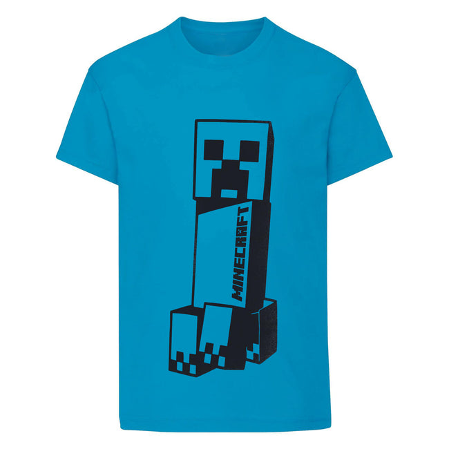 Teal - Front - Minecraft Girls Leaning Tower Creeper T-Shirt