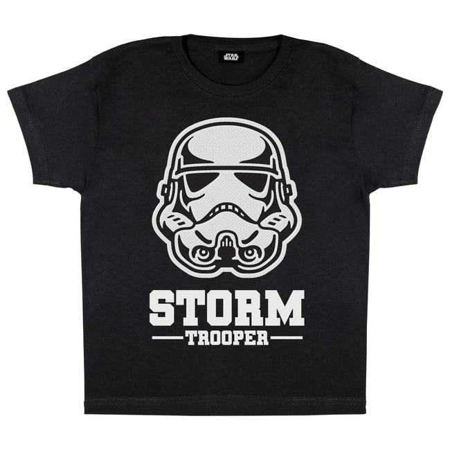 Black - Side - Star Wars Boys Stormtrooper Mask T-Shirt