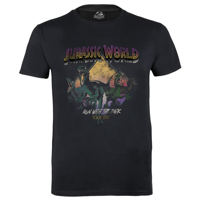 Black - Front - Jurassic World Mens The Pack T-Shirt