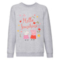 Gray Heather - Front - Peppa Pig Girls Hello Sunshine Sweatshirt