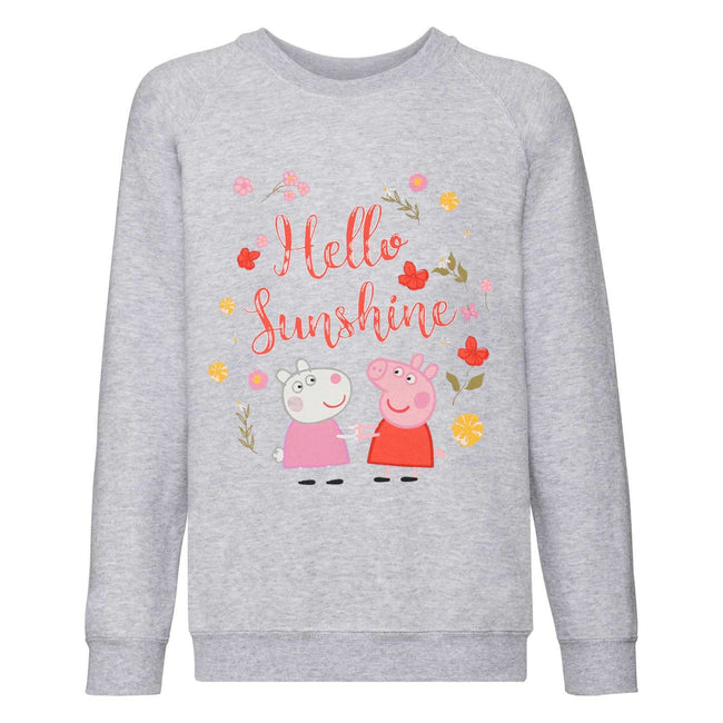 Gray Heather - Front - Peppa Pig Girls Hello Sunshine Sweatshirt