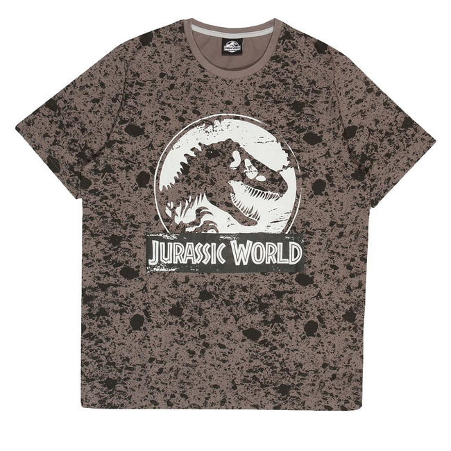 Black-Charcoal - Side - Jurassic World Mens Logo Pajama Set