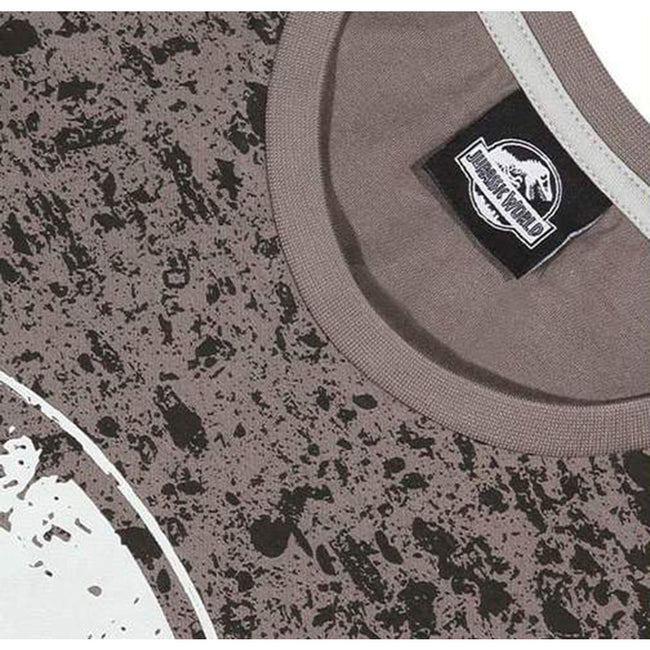 Black-Charcoal - Close up - Jurassic World Mens Logo Pajama Set