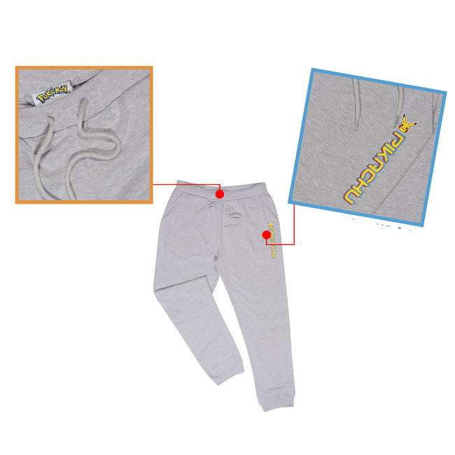 Heather Grey - Back - Pokemon Mens Pikachu Sweatpants