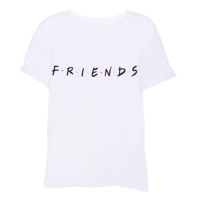 White - Front - Friends Girls Logo Crop Top