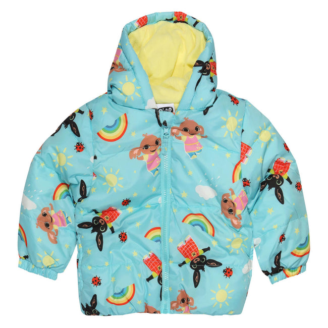 Blue-Multicolored - Front - Bing Girls Characters Puffer Jacket