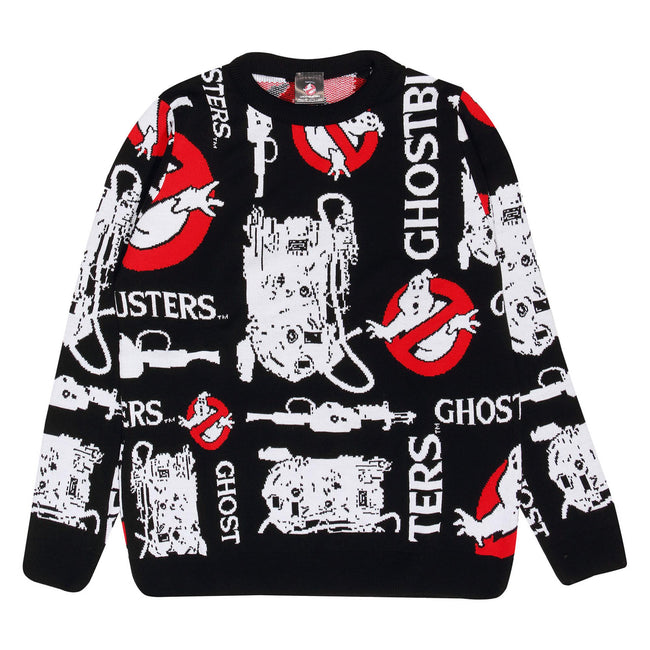 Black - Front - Ghostbusters Mens Proton Pack Knitted Sweater