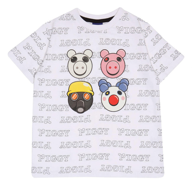 White - Front - Piggy Boys Characters T-Shirt