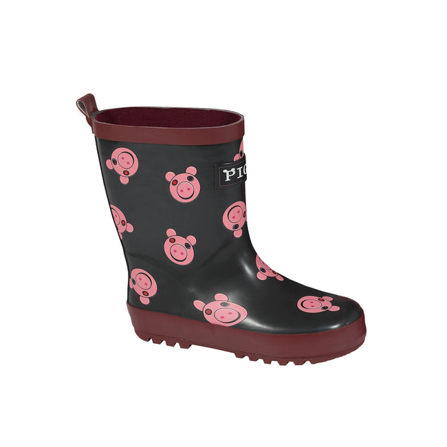 Burgundy-Black - Back - Piggy Girls Galoshes
