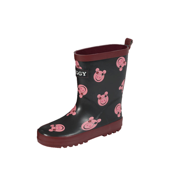 Burgundy-Black - Side - Piggy Girls Galoshes