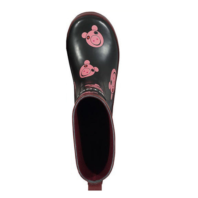 Burgundy-Black - Lifestyle - Piggy Girls Galoshes
