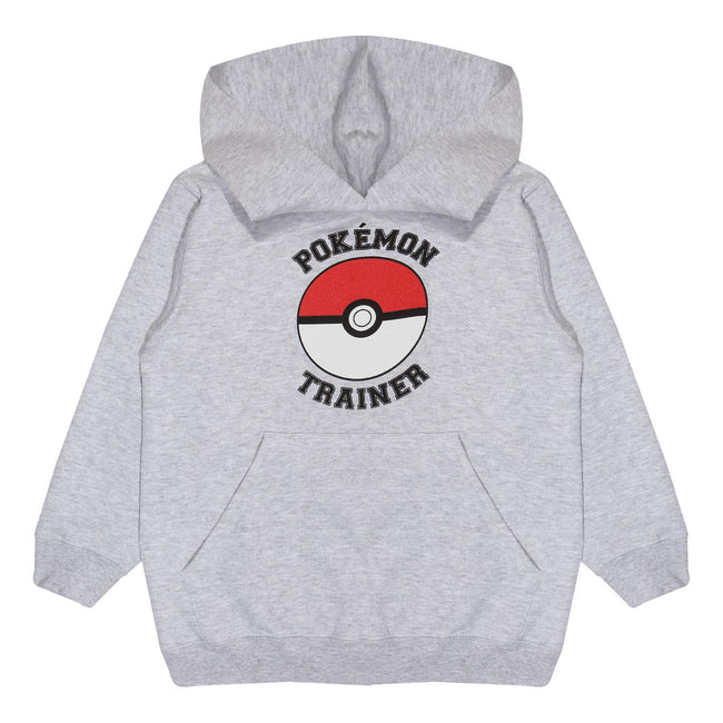 Heather Grey - Front - Pokemon Boys Trainer Pullover Hoodie