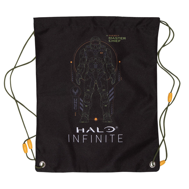 Black-Yellow-White - Front - Halo Infinite Girls Master Chief Drawstring Bag