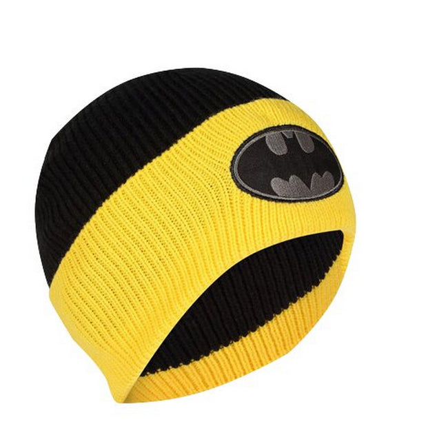Black-Yellow - Back - Batman Boys Gresycale Logo Beanie