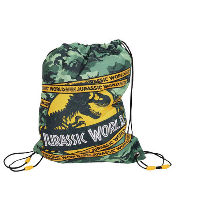 Forest Green-Yellow - Back - Jurassic World Girls Logo Drawstring Bag