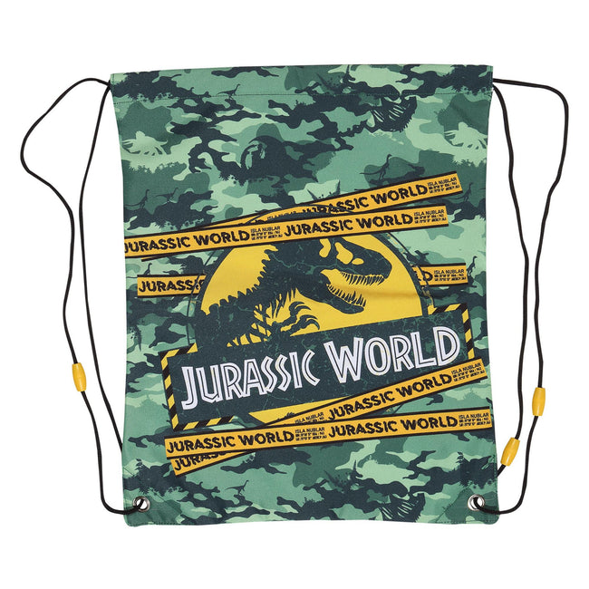 Forest Green-Yellow - Front - Jurassic World Girls Logo Drawstring Bag
