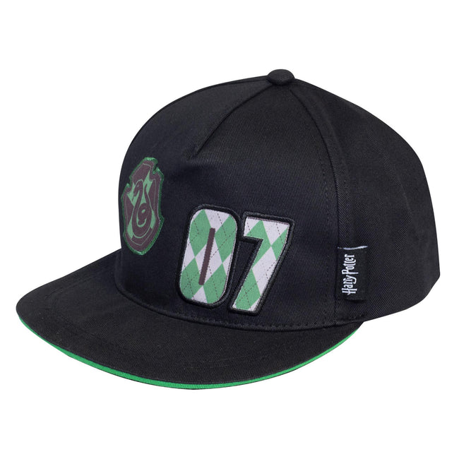 Black-Green-White - Front - Harry Potter Girls 07 Slytherin Snapback Cap