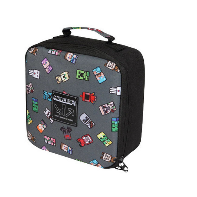 Gray-Multicolored - Back - Minecraft Girls Characters Lunch Box