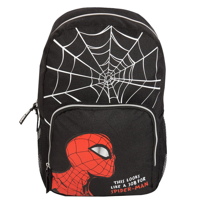 Black-White-Red - Front - Spider-Man Boys Web Head Knapsack