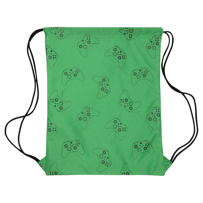 Forest Green-Black - Front - Xbox Boys Controller Drawstring Bag