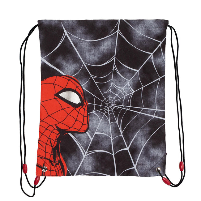 Black-White-Red - Front - Spider-Man Boys Web Head Drawstring Bag