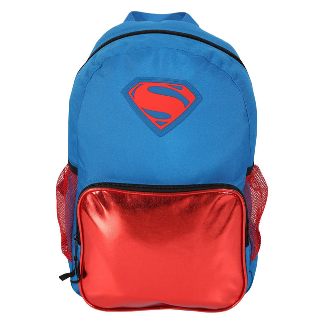 Red-Blue - Front - Superman Girls Logo Knapsack