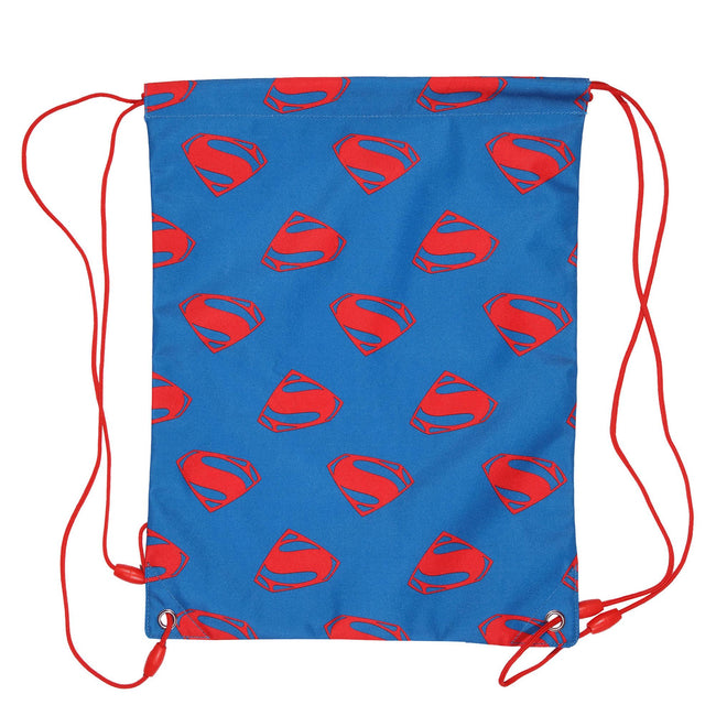 Red-Blue - Front - Superman Girls Logo Drawstring Bag