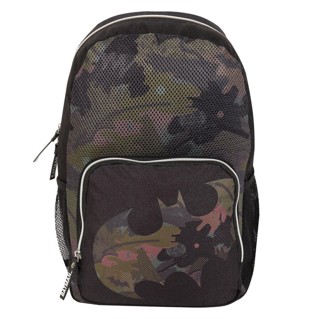 Green-Black - Front - Batman Girls Camo Knapsack