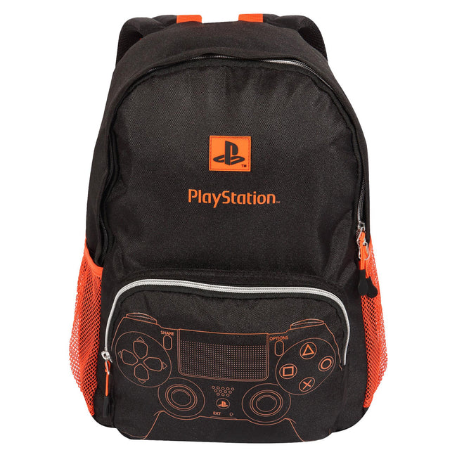Black-Orange - Front - Playstation Girls Controller Logo Knapsack