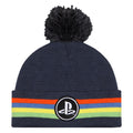 Navy - Front - Playstation Boys Classic Logo Pom Pom Beanie