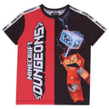 Red-Black-White - Front - Minecraft Childrens-Kids Dungeons T-Shirt