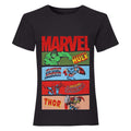 Black - Front - Avengers Assemble Girls Comic Strips T-Shirt