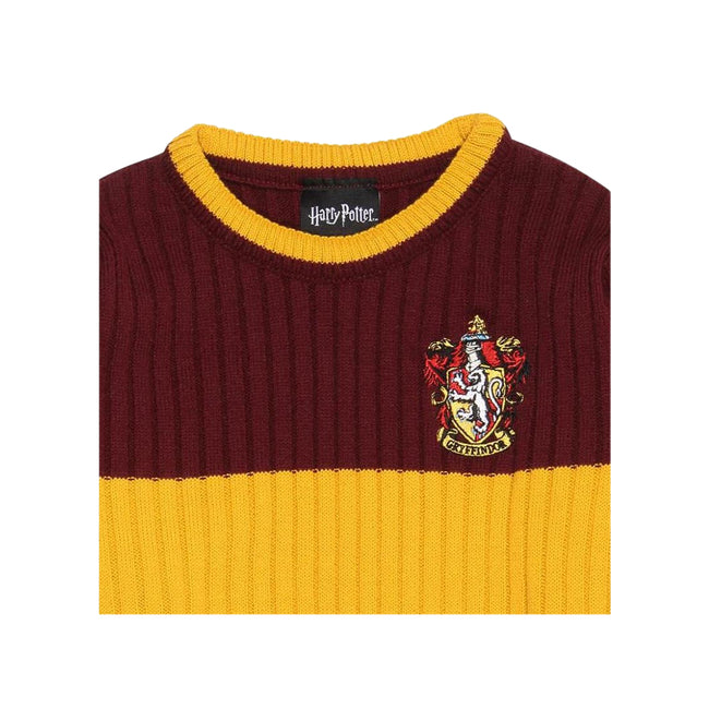 Burgundy - Side - Harry Potter Boys Quidditch Gryffindor Knitted Sweater