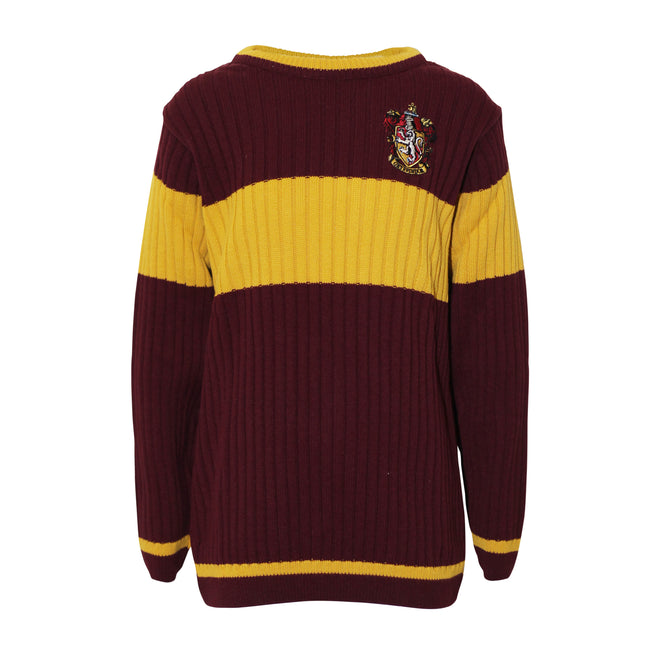 Burgundy - Front - Harry Potter Boys Quidditch Gryffindor Knitted Sweater