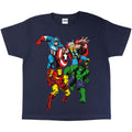 Navy - Side - Marvel Boys Classic Characters T-Shirt