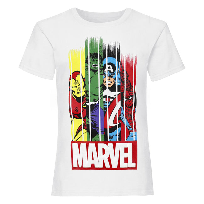 White - Front - Marvel Girls Team T-Shirt