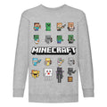 Heather Grey - Front - Minecraft Boys Mini Characters Sweatshirt