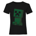 Black - Side - Minecraft Girls Creeper Lines T-Shirt