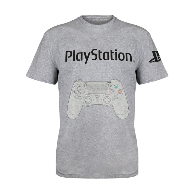 Heather Grey - Front - Playstation Girls Game Controller T-Shirt