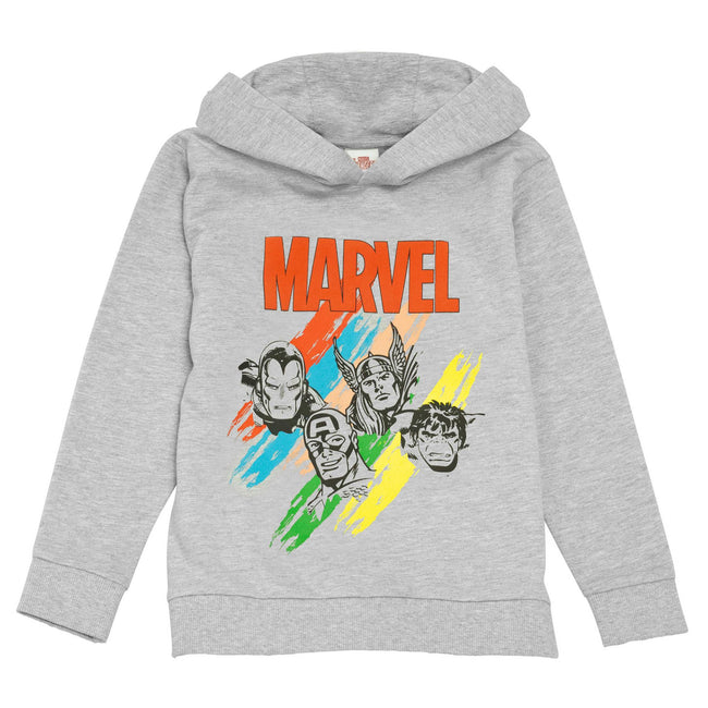 Heather Grey - Side - Marvel Avengers Boys Sketch Pullover Hoodie