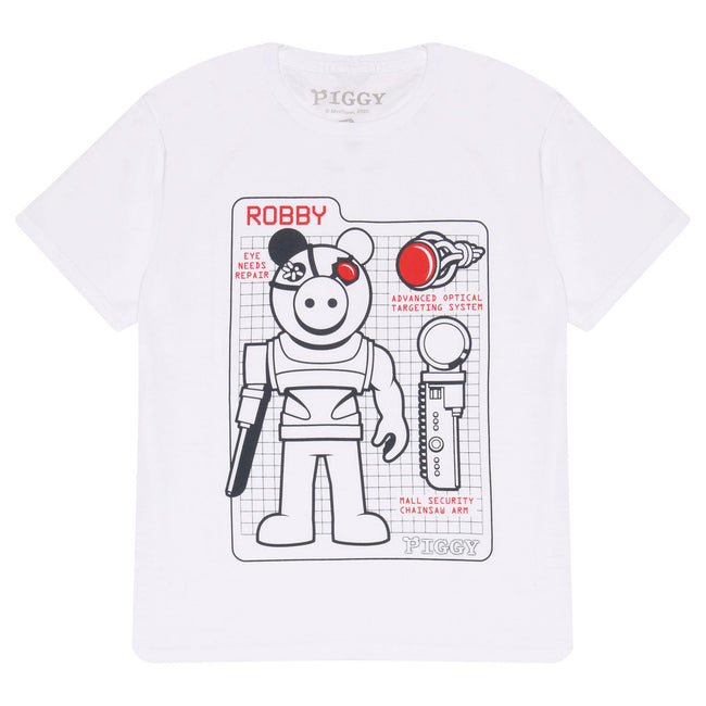 White - Side - Piggy Girls Tech Specs Robby T-Shirt
