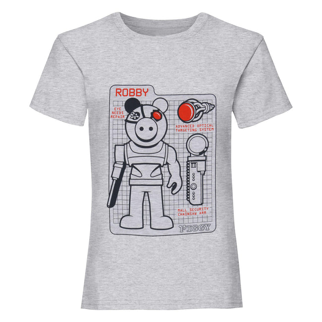 Gray - Front - Piggy Girls Tech Specs Robby T-Shirt