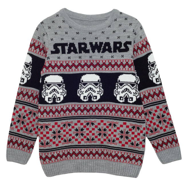 Multicolored - Side - Star Wars Boys Stormtrooper Knitted Christmas Sweater