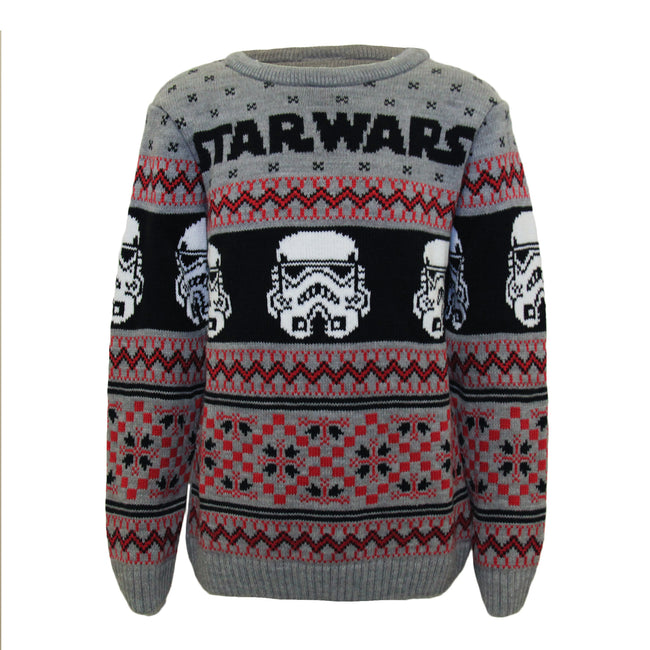 Multicolored - Front - Star Wars Boys Stormtrooper Knitted Christmas Sweater
